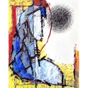 A. S. Rind, 22 x 28 Inch, Mixed Media On Paper, Figurative Painting, AC-ASR-762